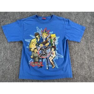 Yu-Gi-Oh Shirt Youth Large Blue King of Games Anime Graphic Tee Yugi Kaiba Joey